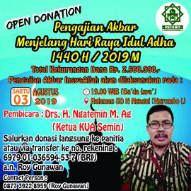 OPEN DONATION : Pengajian Akbar Menjelang Idul Adha 1440 H